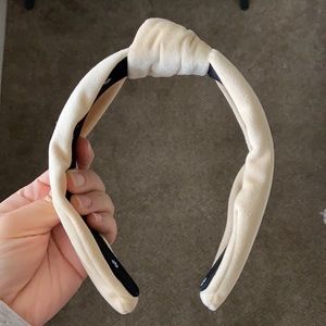EUC Lele Sadoughi Velvet Cream Headband